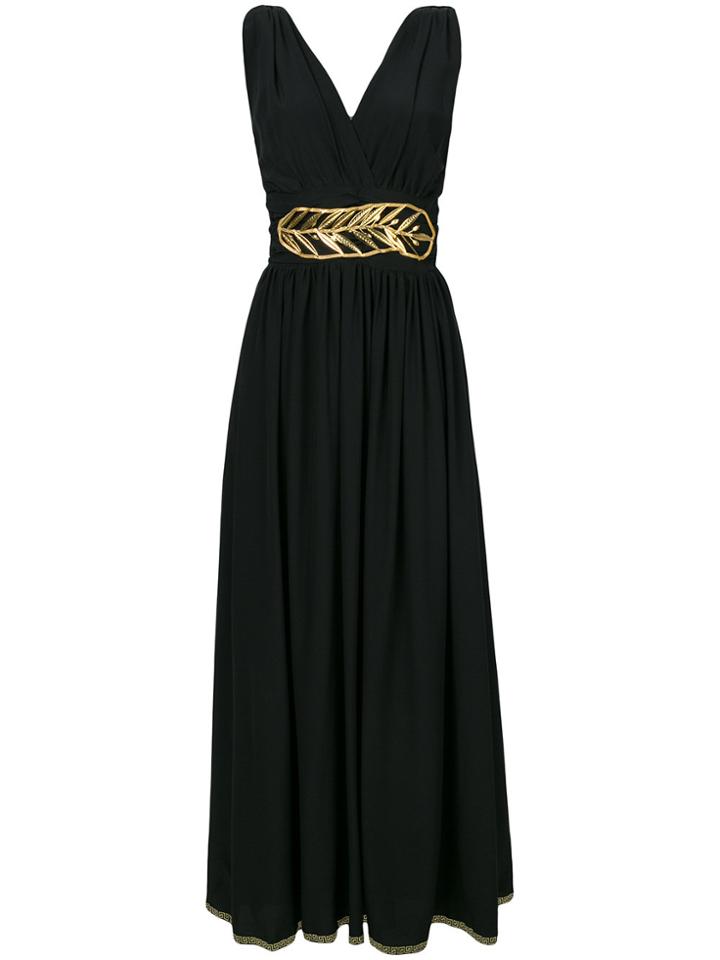 Elena Makri Leaf Buckle Gown - Black