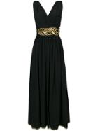 Elena Makri Leaf Buckle Gown - Black