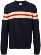 Saint Laurent Chunky Knit Striped Sweater - Blue