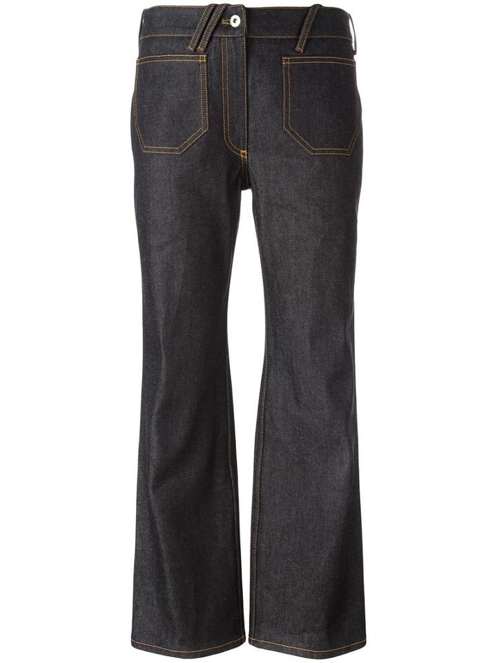 Courrèges Flared Cropped Jeans, Women's, Size: 38, Blue, Cotton