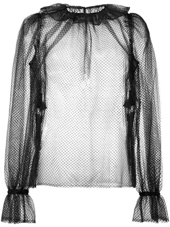 Dolce & Gabbana Transparent Ruffle Blouse - Black
