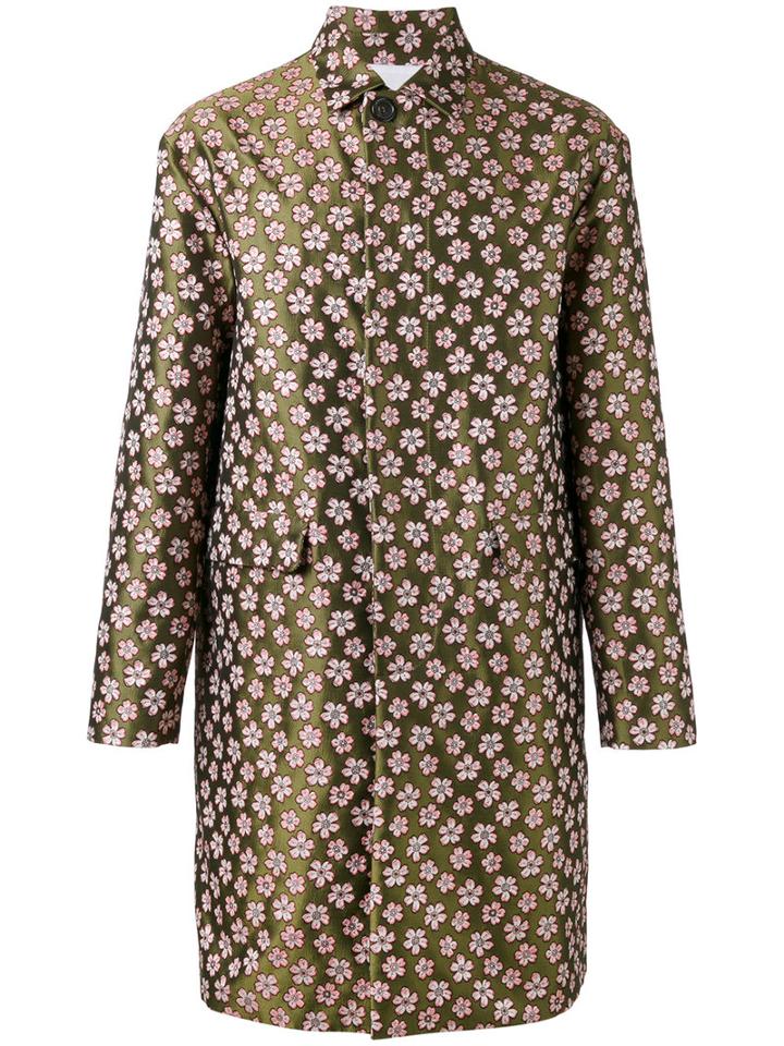 Dsquared2 Jaquard Flower Coat, Men's, Size: 46, Green, Cotton/polyamide/polyester