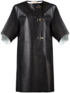 Marni Hook And Eyelet Leather Coat, Women's, Size: 42, Black, Lamb Skin