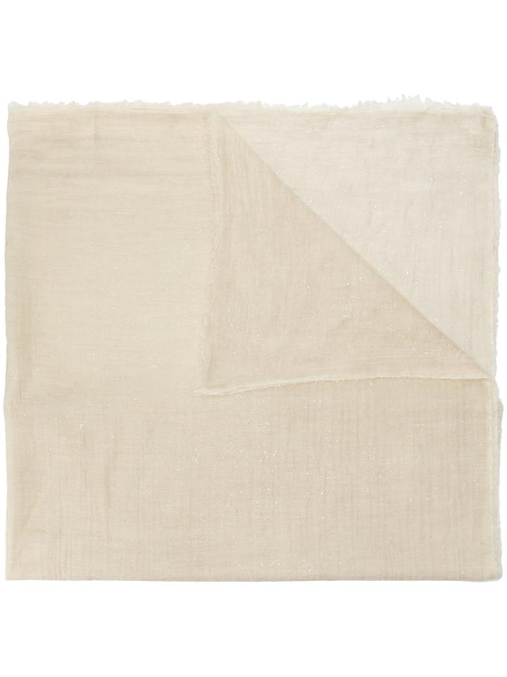 Faliero Sarti Raw Trim Scarf - Nude & Neutrals