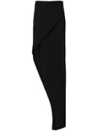 Ann Demeulemeester Long Asymmetric Wrap Skirt, Women's, Size: 36, Black, Virgin Wool/nylon/spandex/elastane