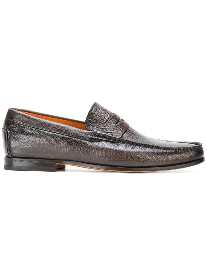 Santoni Penny Loafers - Brown