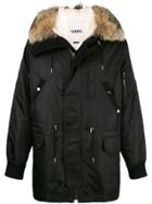 Yves Salomon Homme Long Hooded Parka - Black