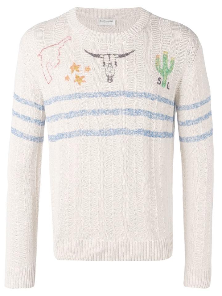 Saint Laurent Printed Knit Jumper - Neutrals