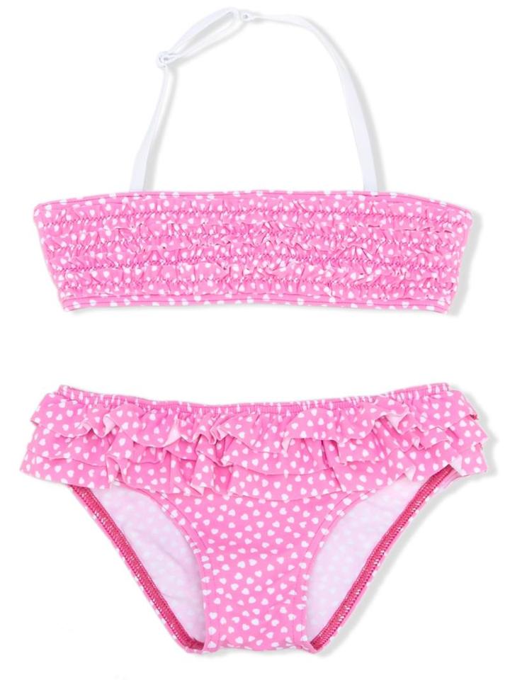 Elizabeth Hurley Beach Kids Heart Print Bikini, Girl's, Size: 11 Yrs, Pink/purple