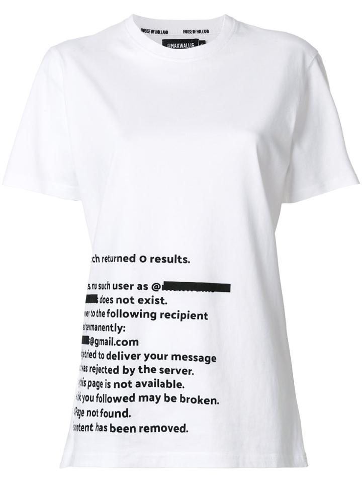 House Of Holland Text Print T-shirt - White