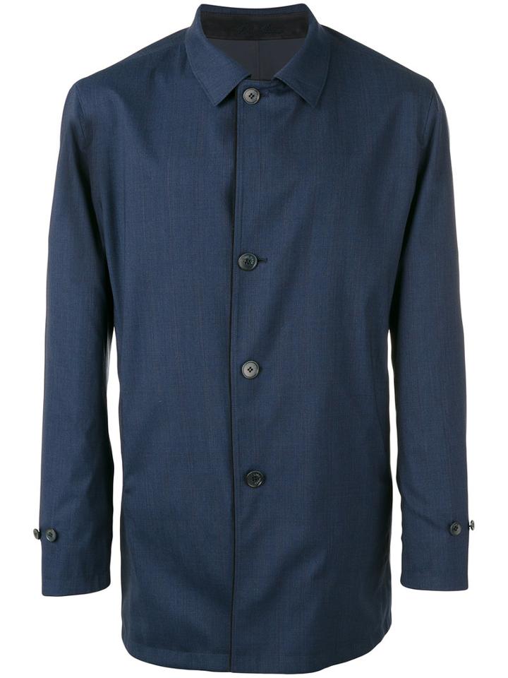Loro Piana Single Breasted Coat, Men's, Size: Xxl, Blue, Silk/polyamide/spandex/elastane/virgin Wool