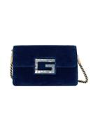Gucci Blue Shoulder Bag With Square G
