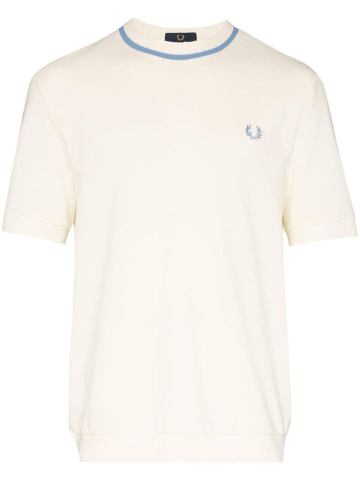 Fred Perry Short Sleeve Knitted Shirt - Neutrals