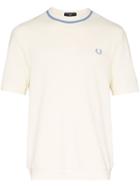 Fred Perry Short Sleeve Knitted Shirt - Neutrals