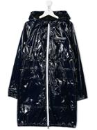 Calvin Klein Kids Teen Varnished Hooded Raincoat - Blue