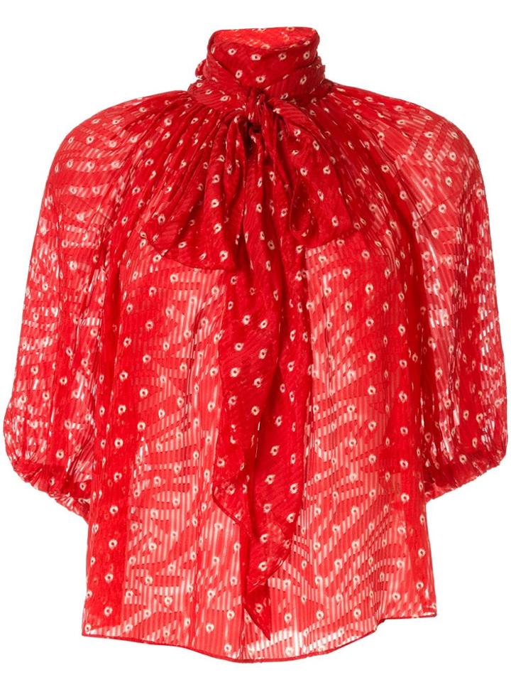 Rebecca Taylor Short Sleeve Sunrise Dot Top Rebecca Taylor - Red