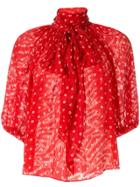 Rebecca Taylor Short Sleeve Sunrise Dot Top Rebecca Taylor - Red
