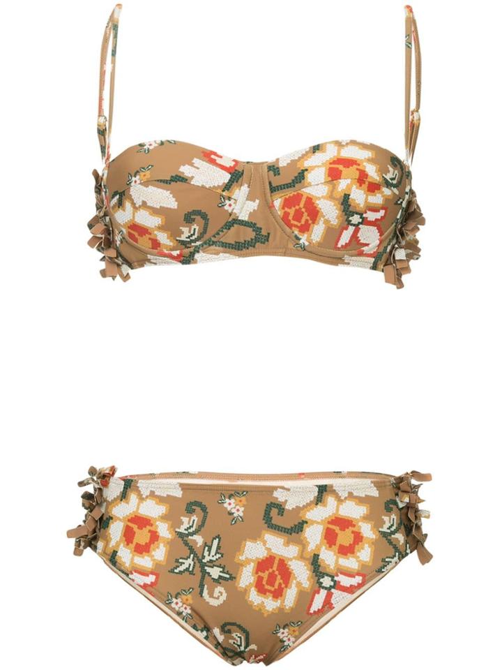Muller Of Yoshiokubo Abiquiu Fringe Bikini - Brown