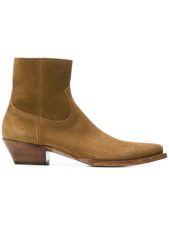 Saint Laurent Lukas 40 Ankle Boots - Brown