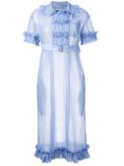 Akiko Aoki - Pleated Dress - Women - Nylon/polyester - M, Blue, Nylon/polyester