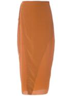 Osklen Silk Wrap Skirt - Brown