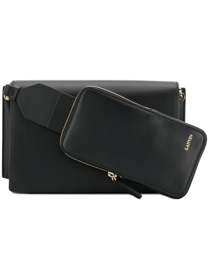 Lanvin Foldover Top Shoulder Bag - Black