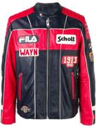 Fila Schott X Fila Leather Jacket - Blue