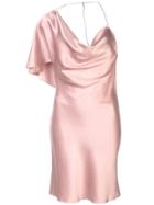 Cushnie One Shoulder Satin Dress - Pink