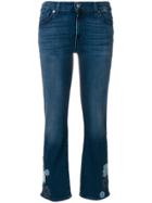 7 For All Mankind Flower Patch Cropped Jeans - Blue