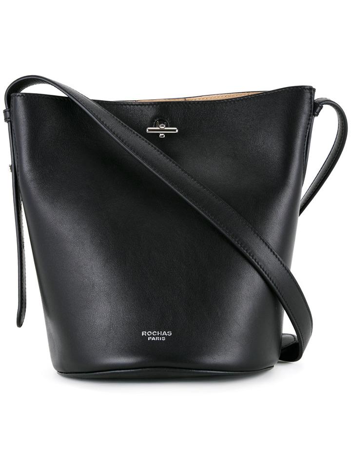 Rochas Mini Bucket Crossbody Bag, Women's, Black, Calf Leather