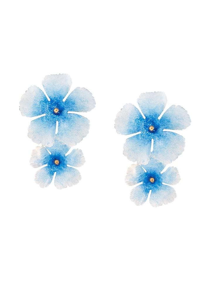Jennifer Behr Big Flower Earrings - Blue