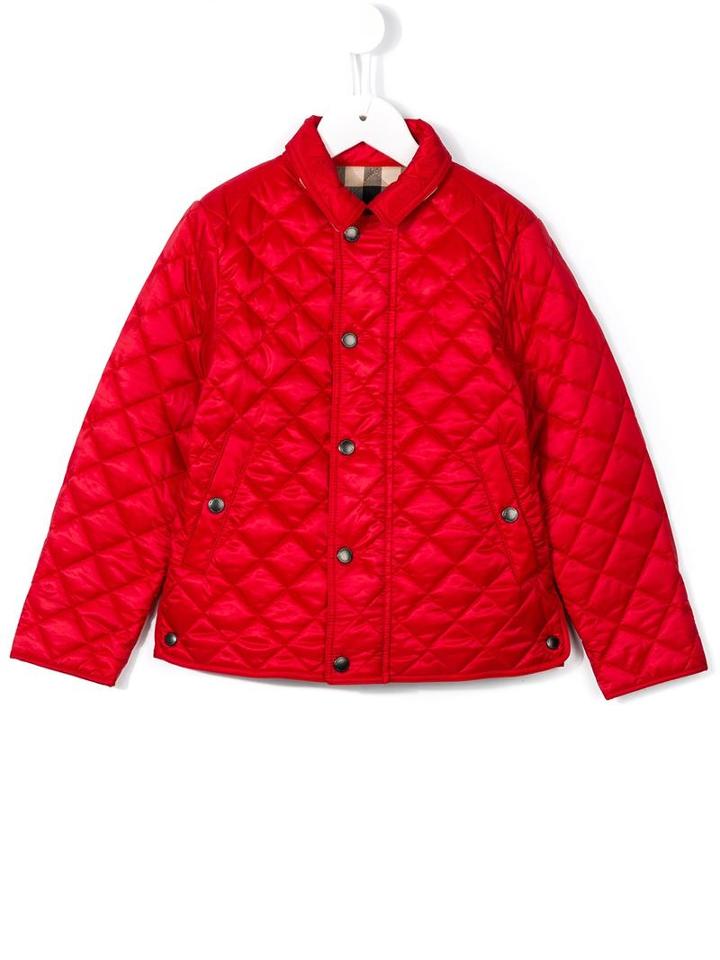 Burberry Kids Lightweight Quilted Jacket, Boy's, Size: 8 Yrs, Red