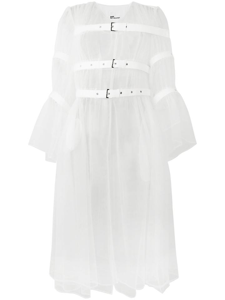 Comme Des Garçons Noir Kei Ninomiya Belted Tulle Dress - White