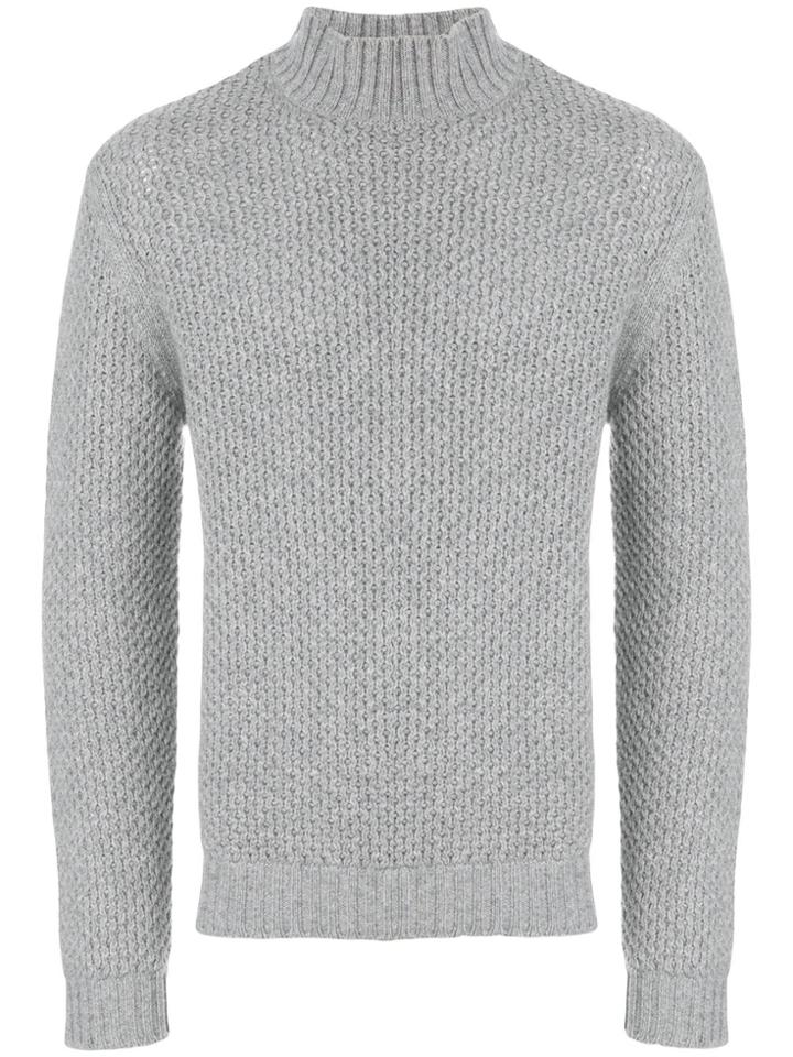 Cenere Gb Textured High Neck Jumper - Grey