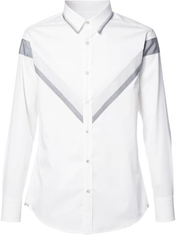 Keum Grosgrain Tape Stretch Shirt, Men's, Size: Xl, White, Polyester/polyurethane/rayon