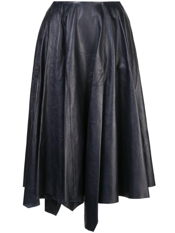 Marni Asymmetric Leather Skirt - Black