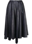 Marni Asymmetric Leather Skirt - Black