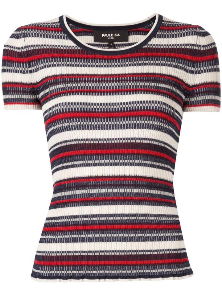 Paule Ka Striped Knit T-shirt - Multicolour