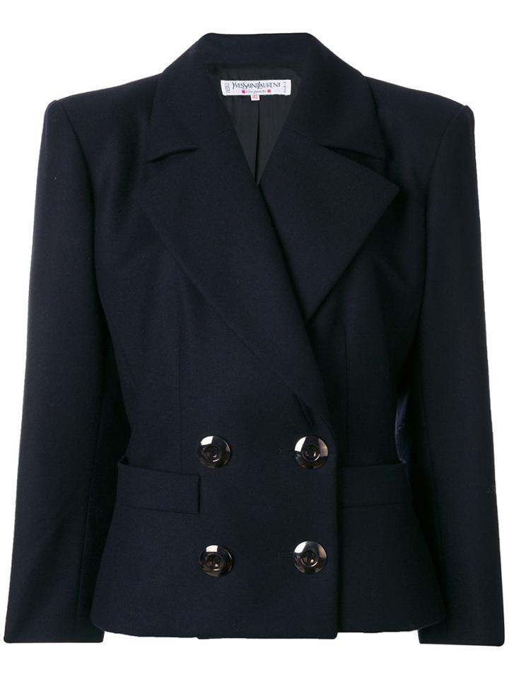 Yves Saint Laurent Vintage Double-breasted Blazer - Blue
