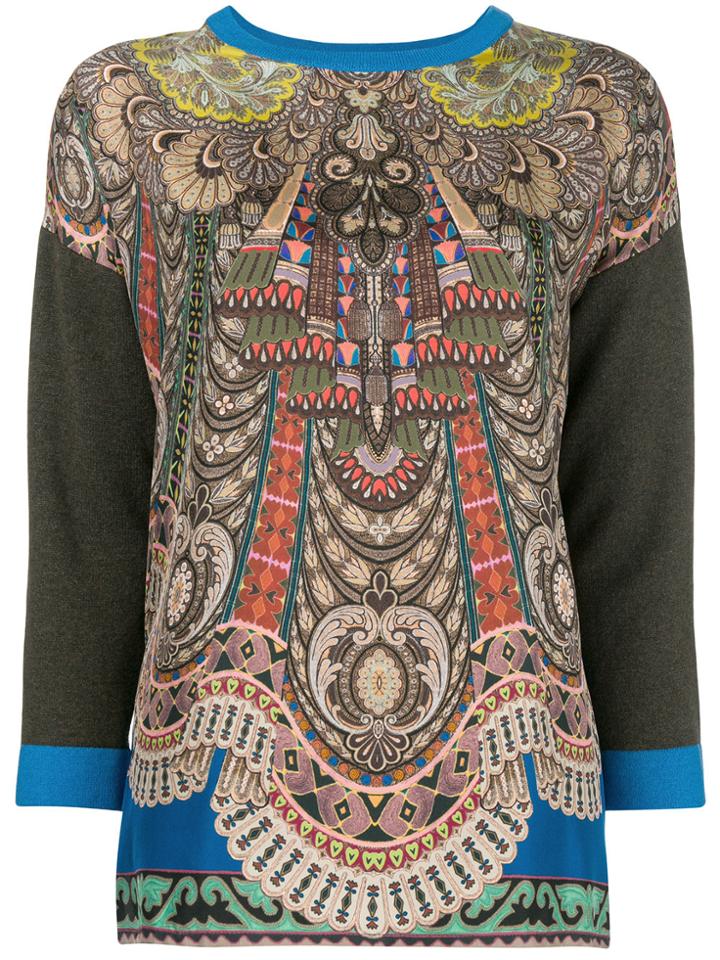 Etro Contrast Sleeve Top - Brown