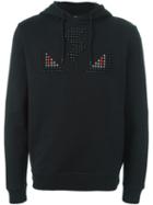 Fendi Bag Bugs Studded Hoodie, Men's, Size: 48, Black, Cotton/plastic