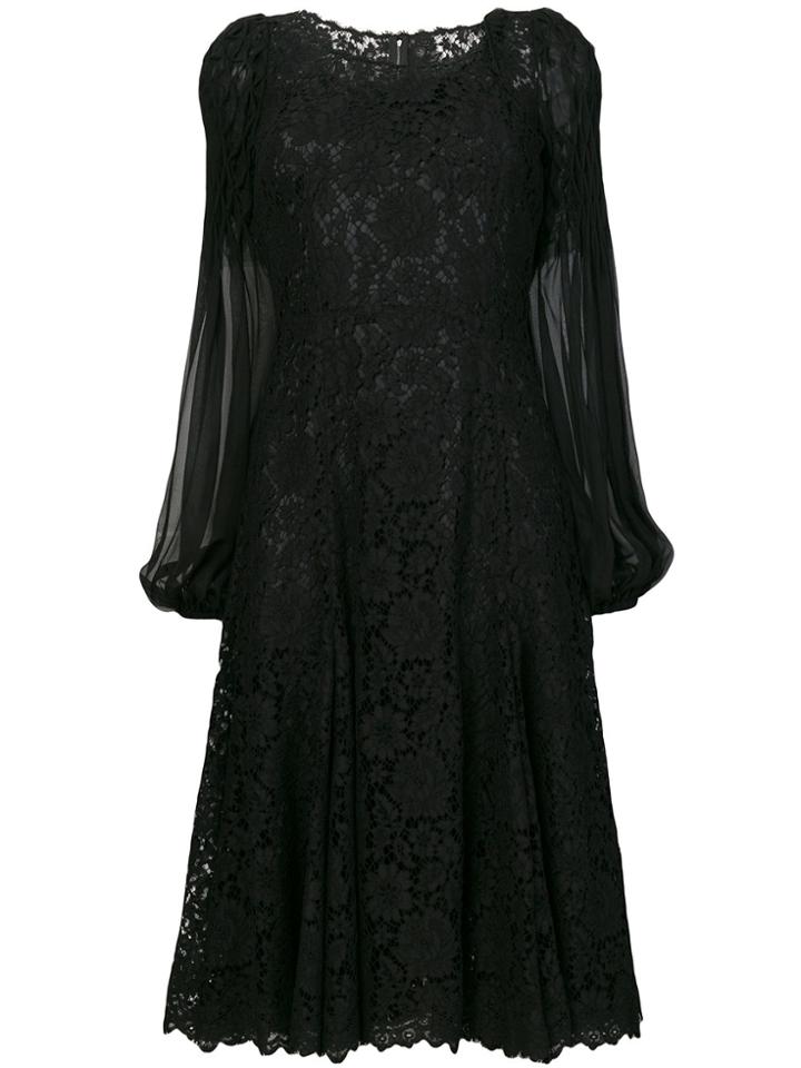 Dolce & Gabbana Lace Flared Dress - Black
