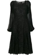 Dolce & Gabbana Lace Flared Dress - Black