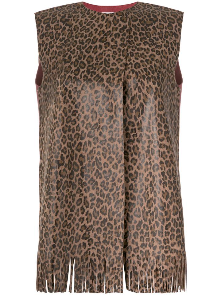 Daniela Pancheri Leopard Print Vest - Brown