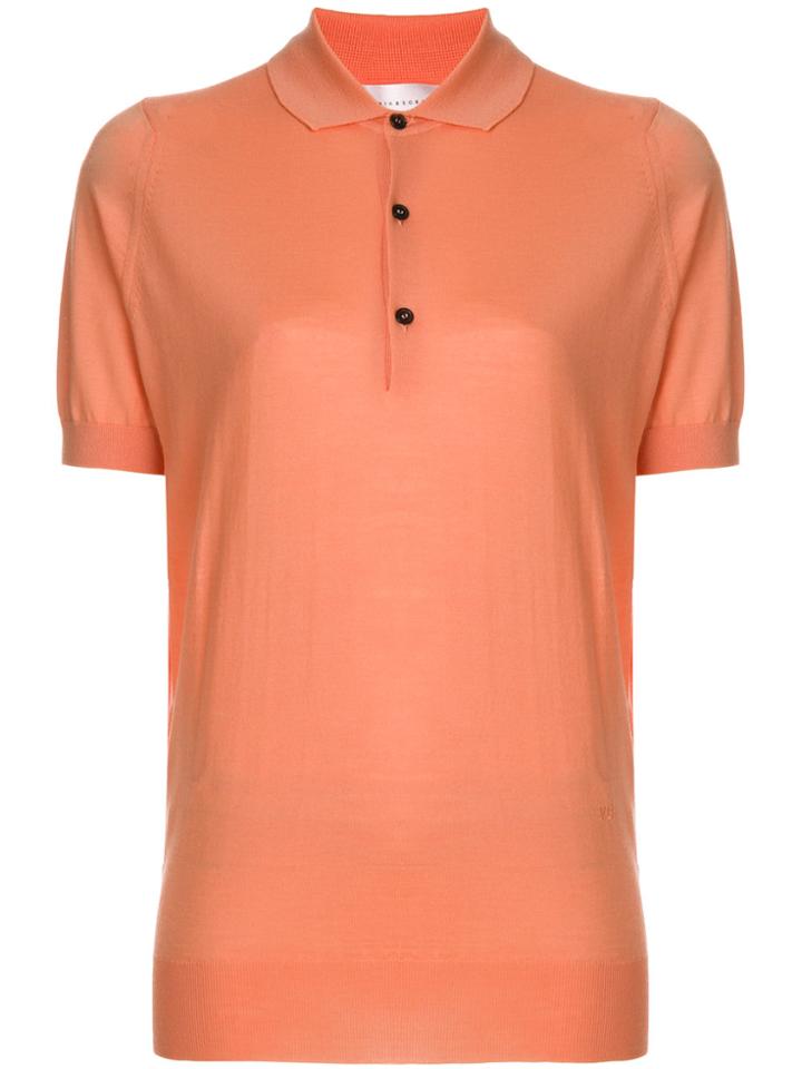 Victoria Beckham Contrast Button Polo Shirt - Yellow & Orange