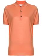 Victoria Beckham Contrast Button Polo Shirt - Yellow & Orange