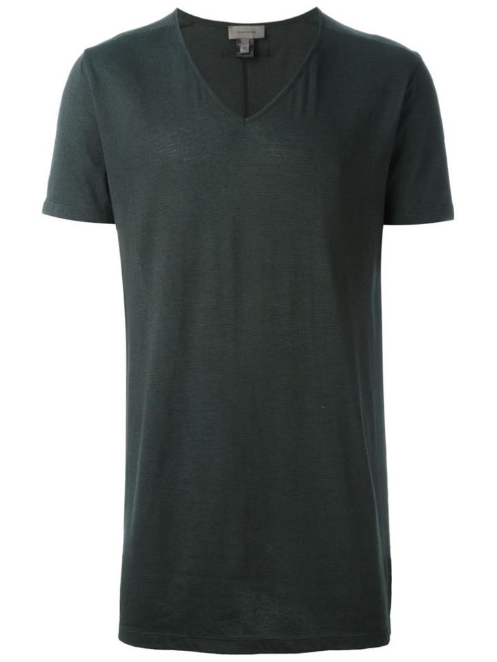 Tony Cohen V-neck T-shirt, Men's, Size: 48, Green, Viscose/linen/flax