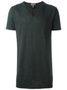 Tony Cohen V-neck T-shirt, Men's, Size: 48, Green, Viscose/linen/flax