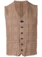 Lardini - Classic Waistcoat - Men - Hemp/polyester - 52, Brown, Hemp/polyester