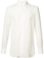 Simeone Napoli Classic Shirt, Men's, Size: 40, White, Linen/flax